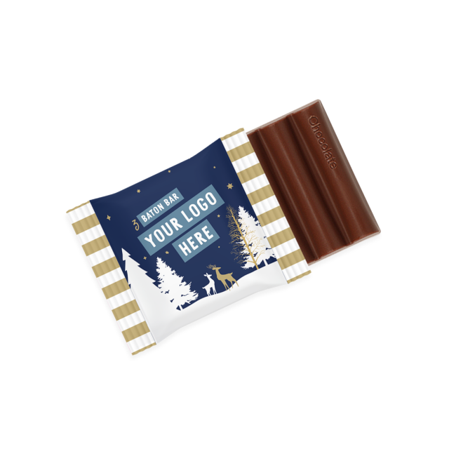 Winter Collection – 3 Baton Bar – Milk Chocolate – 41% Cocoa
